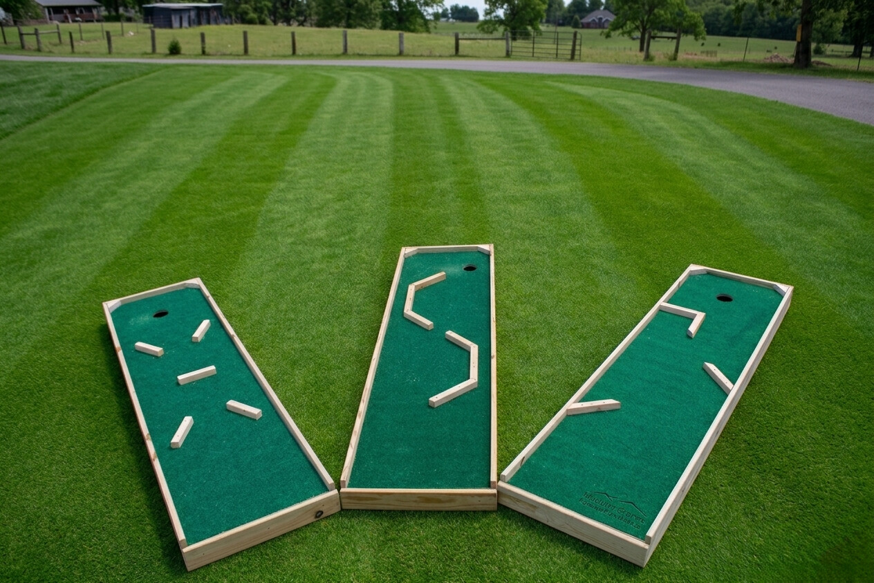 3-Hole Portable Mini Golf setup on grass